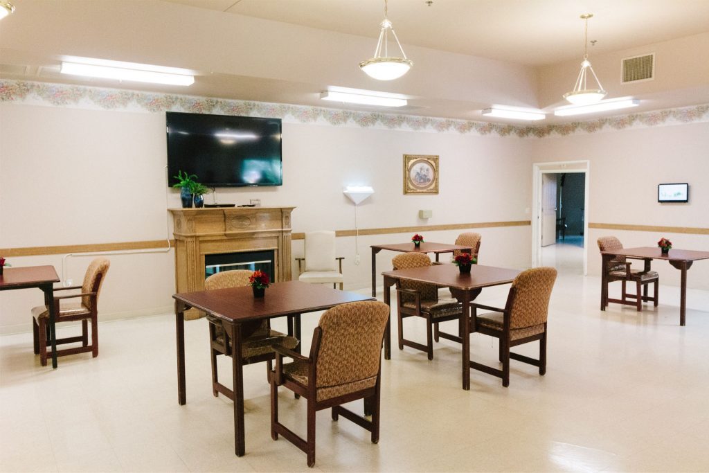 Dining area of a skilled nursing facility nursing home
