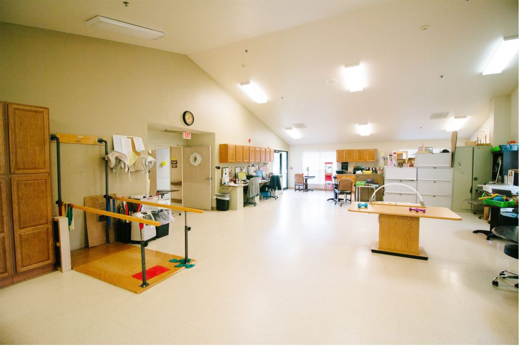 A physical therapy room for short term care