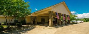 Outdoor area of a skilled nursing facility