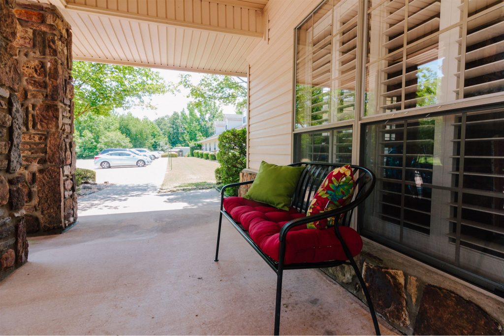 A patio area for long term care, short term care