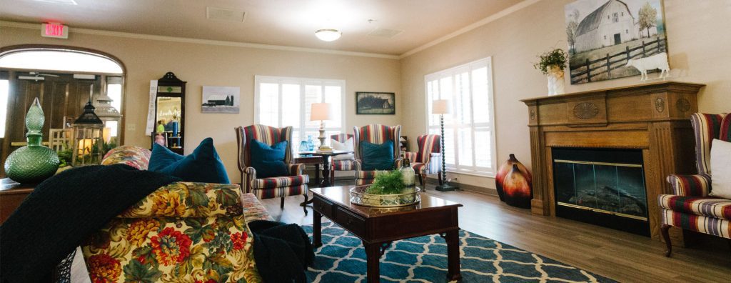 Living area at a long term care, short term care, respite care, and memory care facility