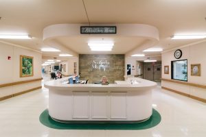Front desk area of a skilled nursing facility